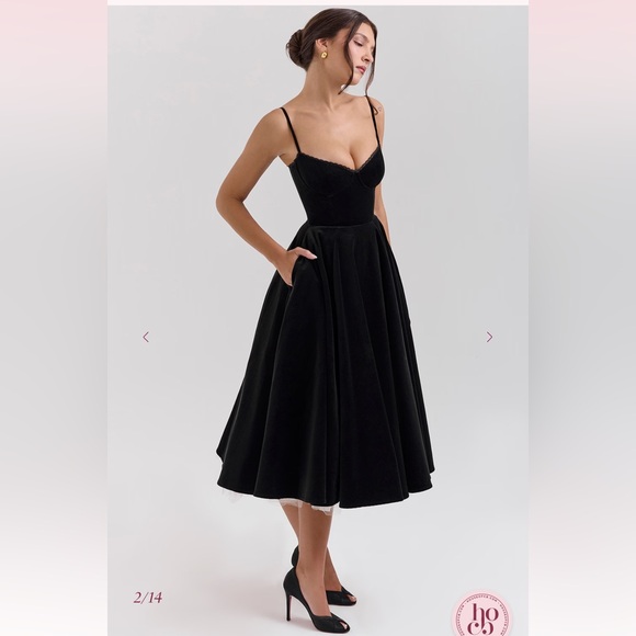 House Of CB Mademoiselle Velvet Midi Dress - Picture 2 of 5